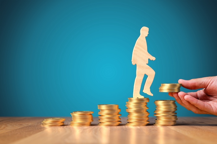 Return on investment and growing savings income concept